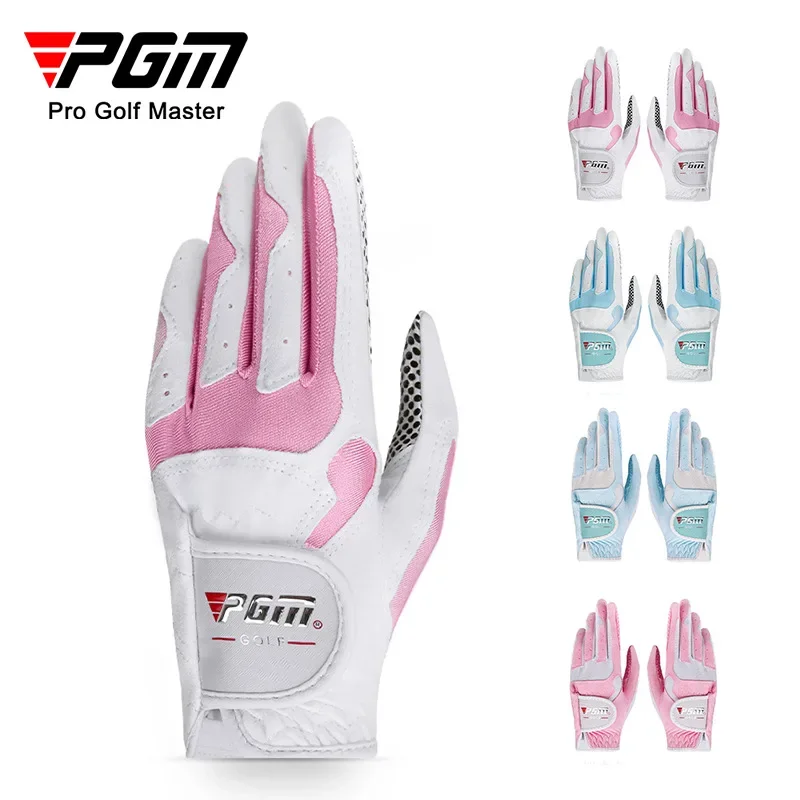 Женские перчатки для гольфа PGM для левой и правой руки Из высококачественной нанометровой ткани для гольфа с дышащей защитой ладоней Спортивные перчатки ST018
