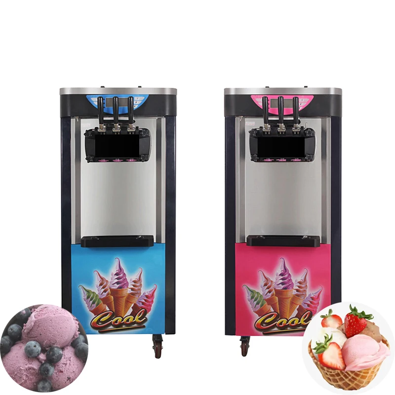 3 Коммерческих Машины для производства мороженого С Различными Вкусами И Популярные Вертикальные Машины для производства Замороженного Йогурта
