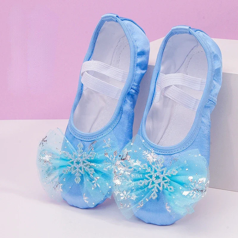 Прекрасная принцесса Танцует, балетные туфли на мягкой подошве, обувь для упражнений китайской балерины с Кошачьим когтем для девочек