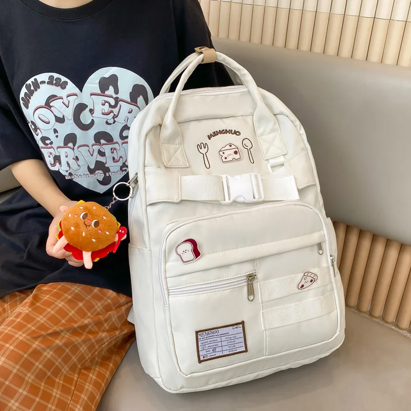 Высококачественный водонепроницаемый нейлоновый женский рюкзак, женская стильная дорожная сумка с пряжкой, опрятный школьный ранец для девочек-подростков, рюкзаки для ноутбуков.