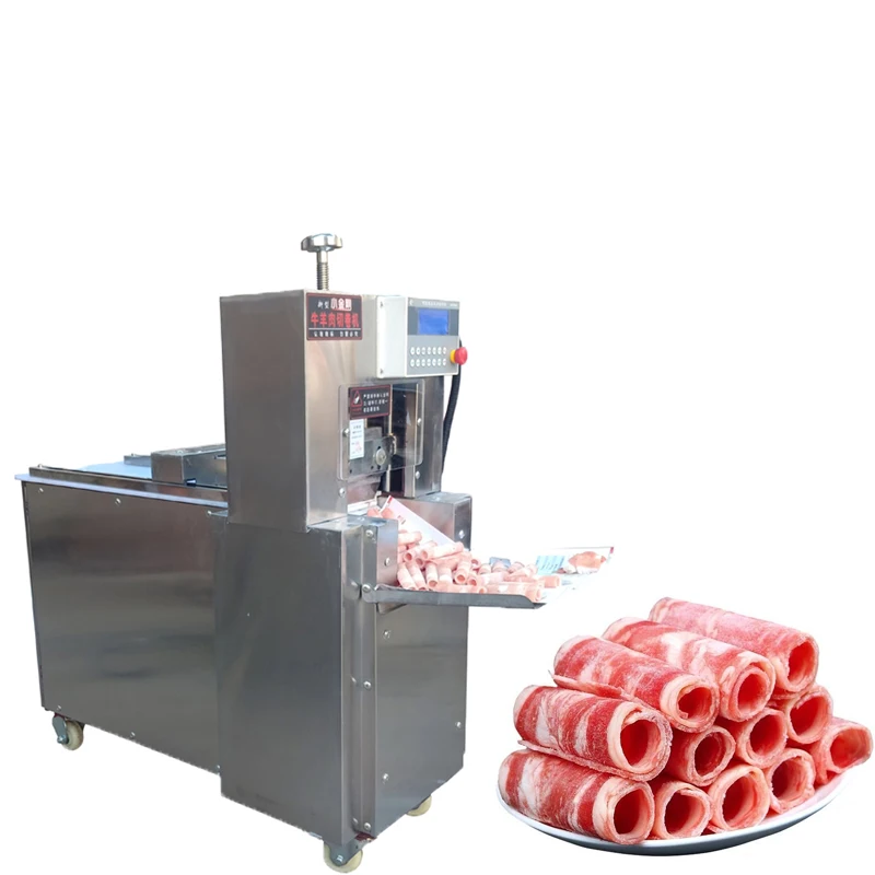 Электрическая машина для нарезки замороженного мяса, коммерческая машина для производства рулетов из говядины и баранины с ЧПУ