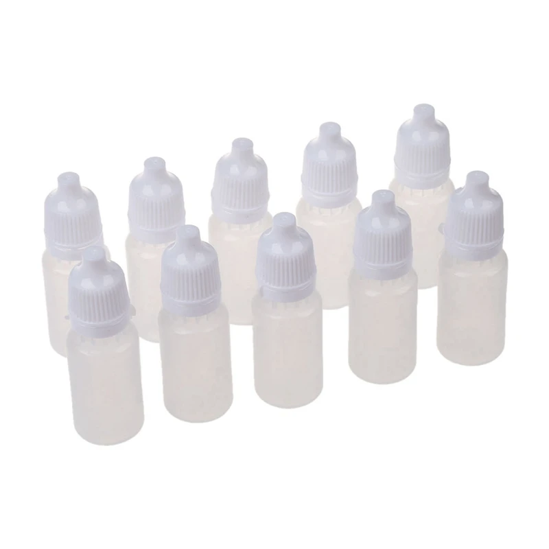 20 шт пластиковых бутылочек-капельниц для масла и лосьона LDPE объемом 10 МЛ 1/3 унции, защищенных от детей