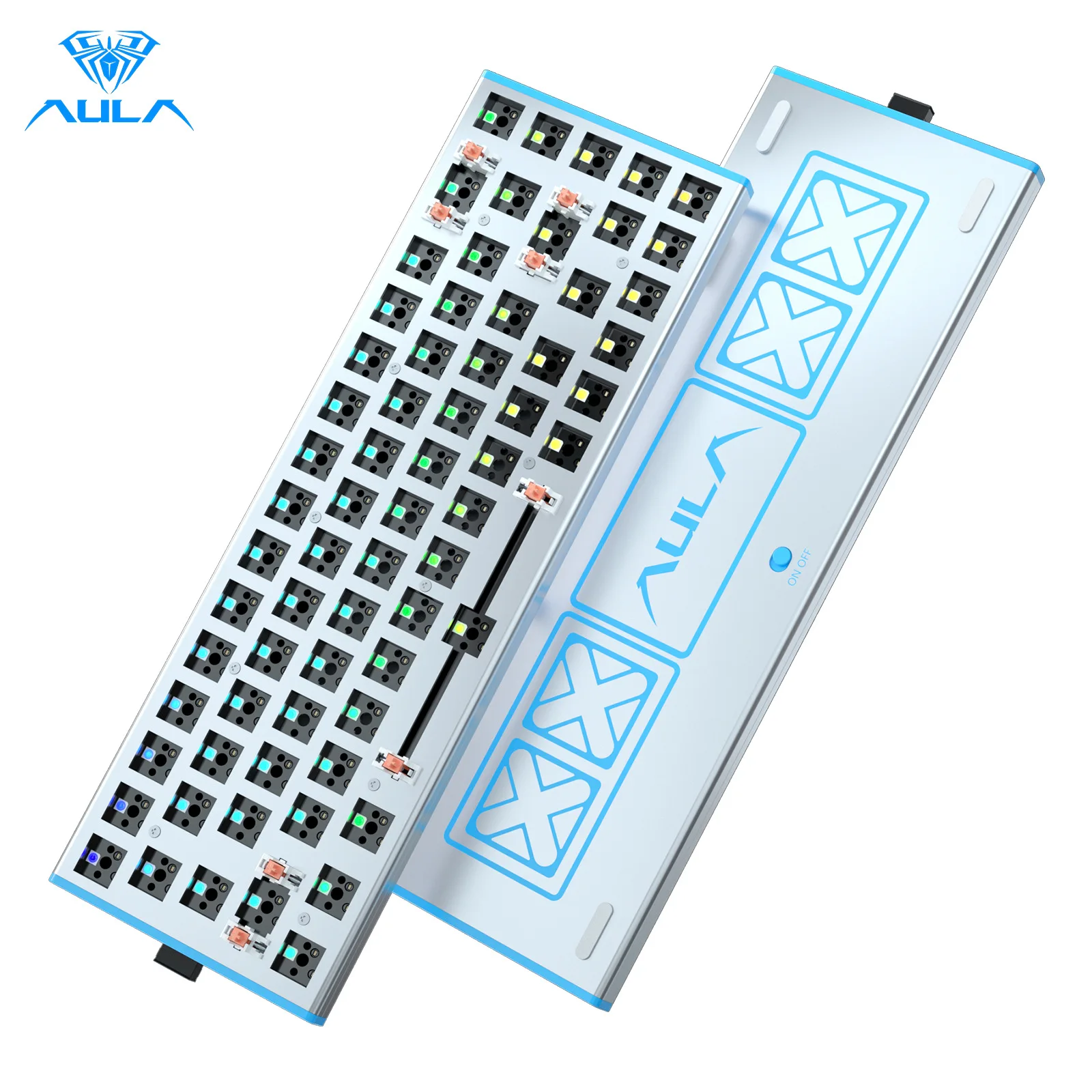 Aula F3368 65% Макет 3-режимный Комплект Беспроводной Механической клавиатуры с 68 клавишами По Индивидуальному заказу Rgb Hot Plug Diy Gamer Office Keyboard