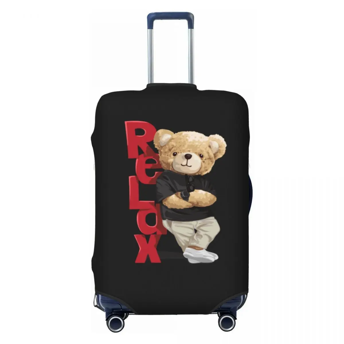 Чехол для чемодана с рисунком куклы-медведя Relax Cute Animal Cartoon Vacation Cruise Trip Strectch Защита принадлежностей для багажа