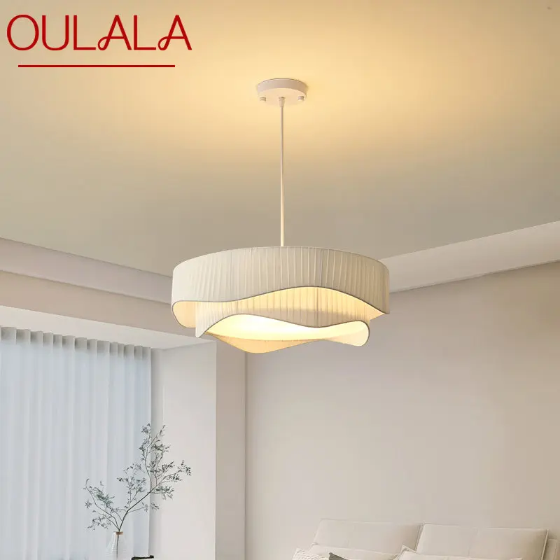 OULALA Современная подвесная люстра LED Creativity Винтажные Складки Белая Подвесная лампа для дома Столовая Спальня