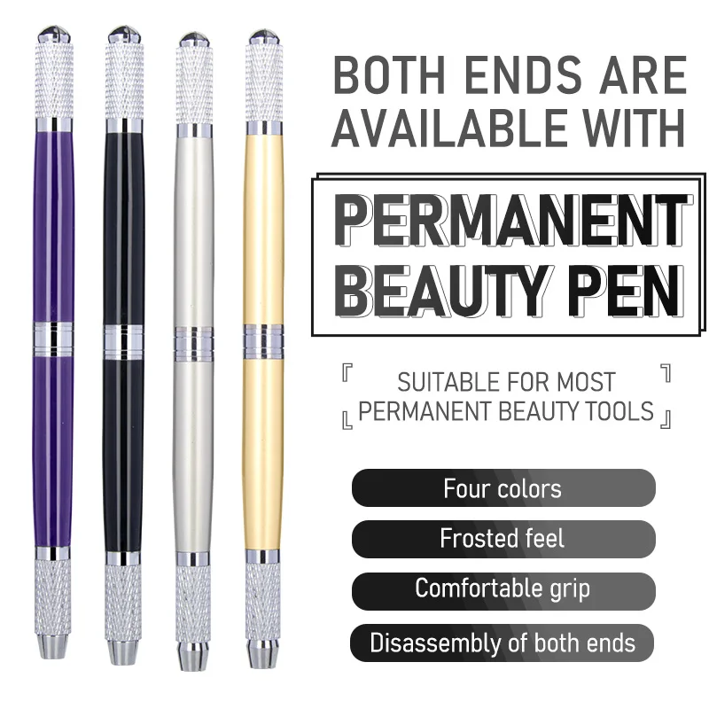 Высококачественная Оптовая Ручная татуировочная ручка с двойной головкой, Микропигментационная ручка с микроблейдингом для бровей, принадлежности для перманентного макияжа