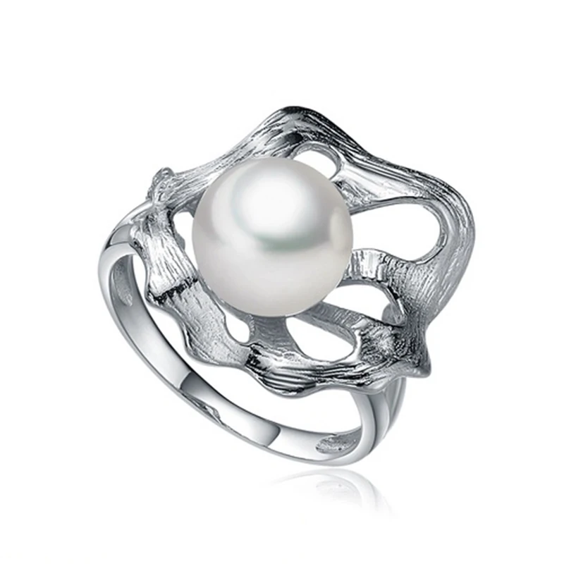 Серебряное жемчужное кольцо Sinya с натуральным пресноводным жемчугом 9-9,5 мм, ювелирные изделия из стерлингового серебра 925 пробы, подарок любителю женщин