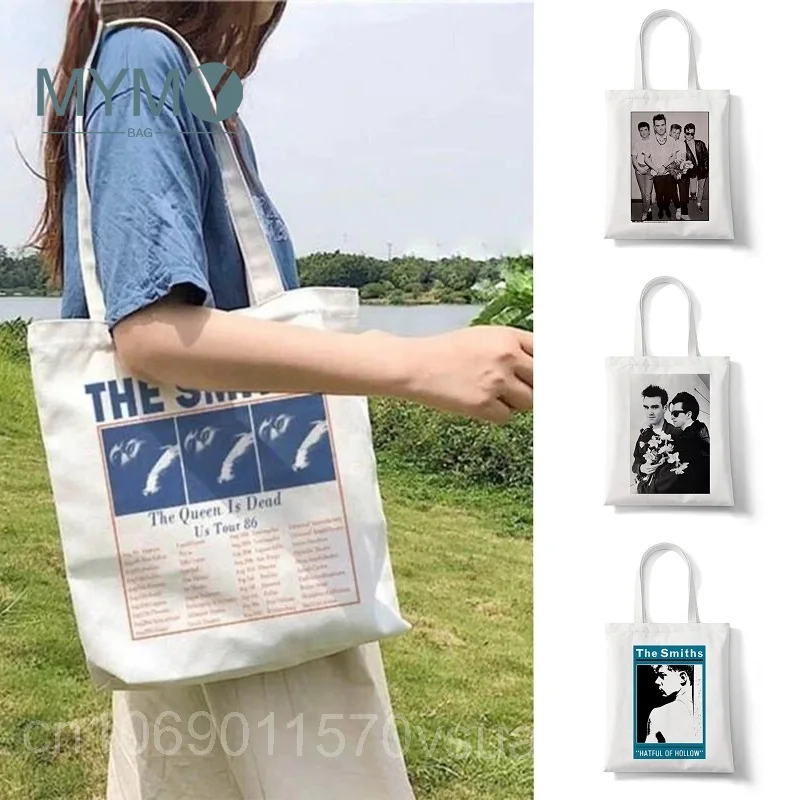 Женские сумки через плечо английской рок-группы The Smith Printing Женская хозяйственная сумка Harajuku большой емкости Винтажные сумки для покупок