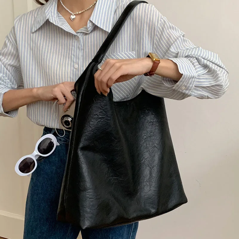 Роскошная дизайнерская сумка через плечо из искусственной кожи, повседневная женская сумка 2023, Универсальная простая сумка Bolsas для поездок на работу, женская сумка подмышками большой емкости