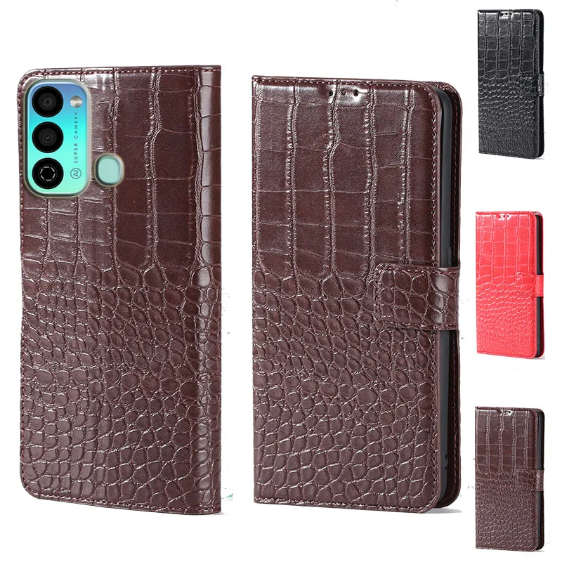 Для itel S17 Роскошный кожаный бумажник с откидной крышкой в крокодиловом стиле, чехол для телефона itel Vision 3, чехол для телефона, слот для карт