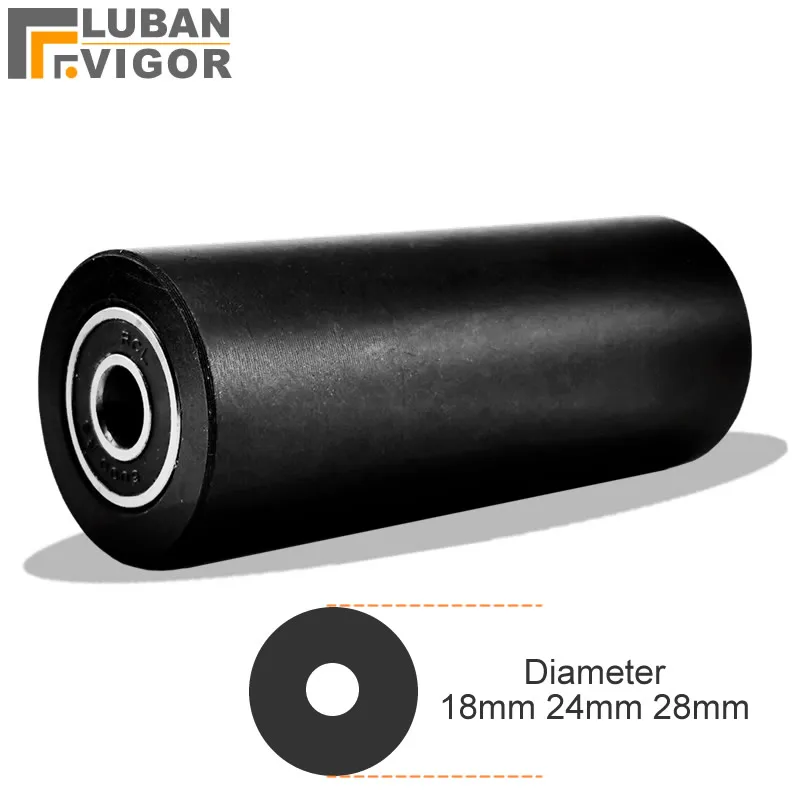 Черный полиформальдегидный подшипник Диаметр колеса прокрутки 18 24-28 мм с приводом от ПОМ-шкива с твердой поверхностью, Беззвучный направляющий ролик, Двойные подшипники