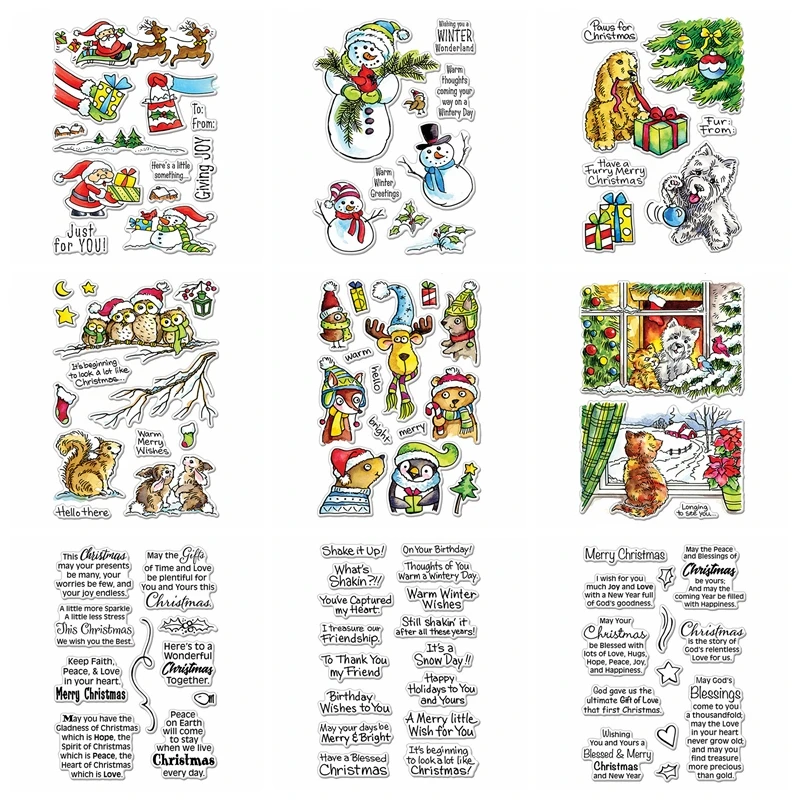 Веселая Рождественская Серия Снеговик Санта Клаус Сова Кошки Прозрачный Штамп Альбом для Вырезок для Открыток Make Diy Craft Stamp 2020