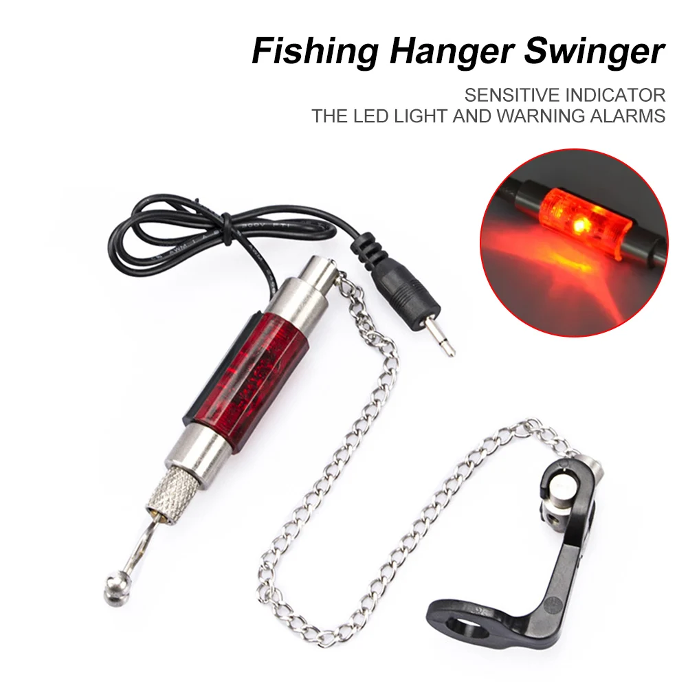 Рыболовная вешалка Swinger Со светодиодной подсветкой Сигнализатор поклевки рыбы Индикаторы поклевки Рыбы Цепная Вешалка Рыболовный инструмент Снасти Аксессуары