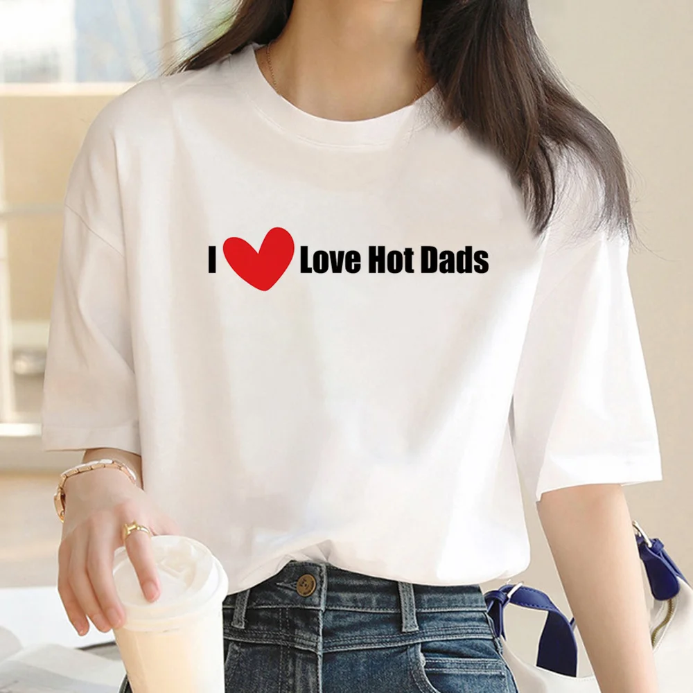 футболка i love hot dads для мужчин, забавные футболки с мангой, мужская уличная одежда с комиксами 2000-х годов