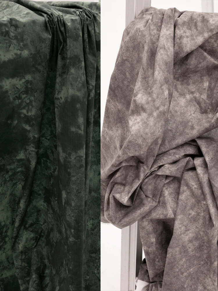 Ткань Шириной 137 см x 50 см, Цвет Зеленого Кофе, Нерегулярный Абстрактный узор, Жаккардовая Водонепроницаемая Зимняя куртка-пуховик ручной работы, пальто