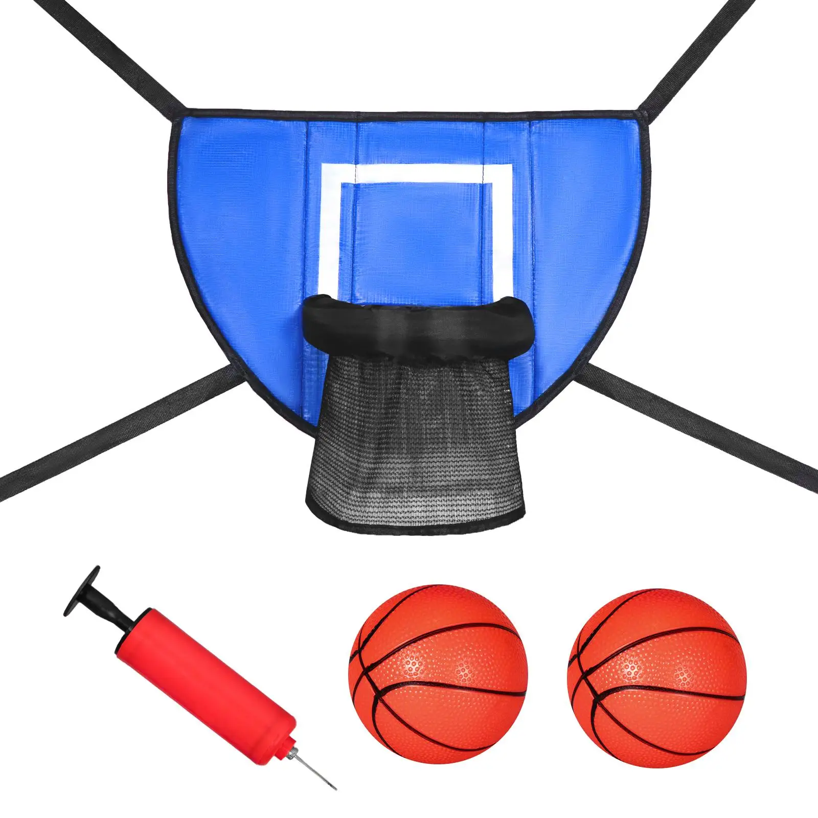 Баскетбольное кольцо для батута с баскетбольным мячом и насосом, баскетбольная стойка, легкая спинка для мальчиков, девочек, детей, Детей.