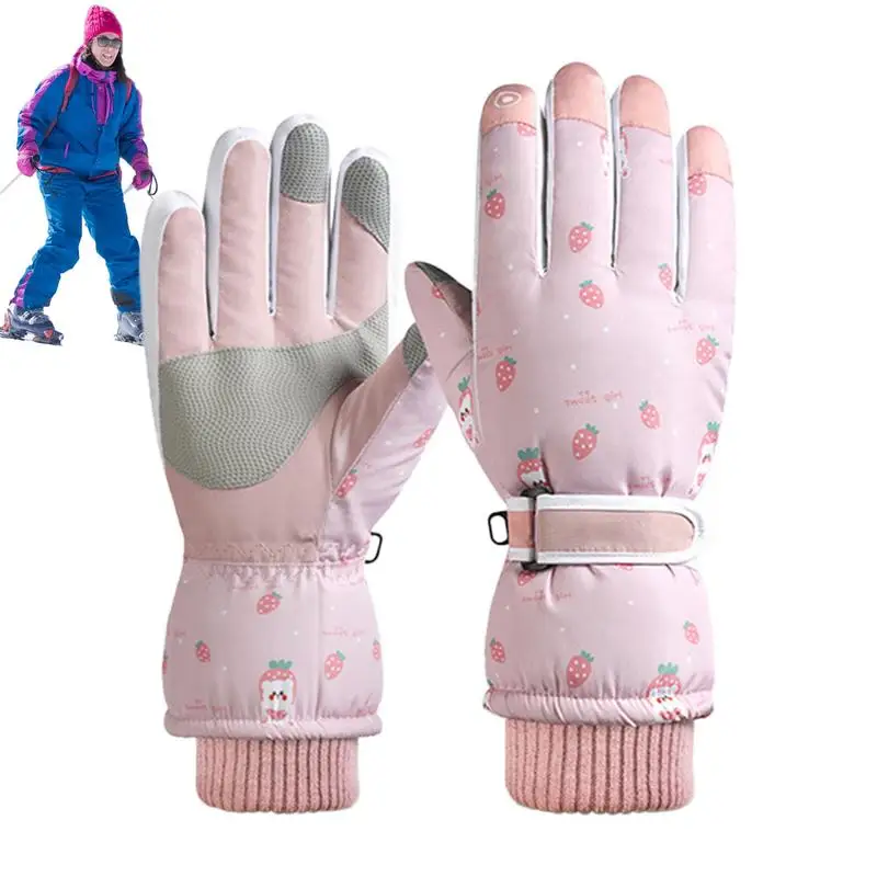 Лыжные перчатки для снега, водонепроницаемые перчатки с сенсорным экраном, защищающие от потери в холодную погоду, Аксессуары для бега, верховой езды, альпинизма
