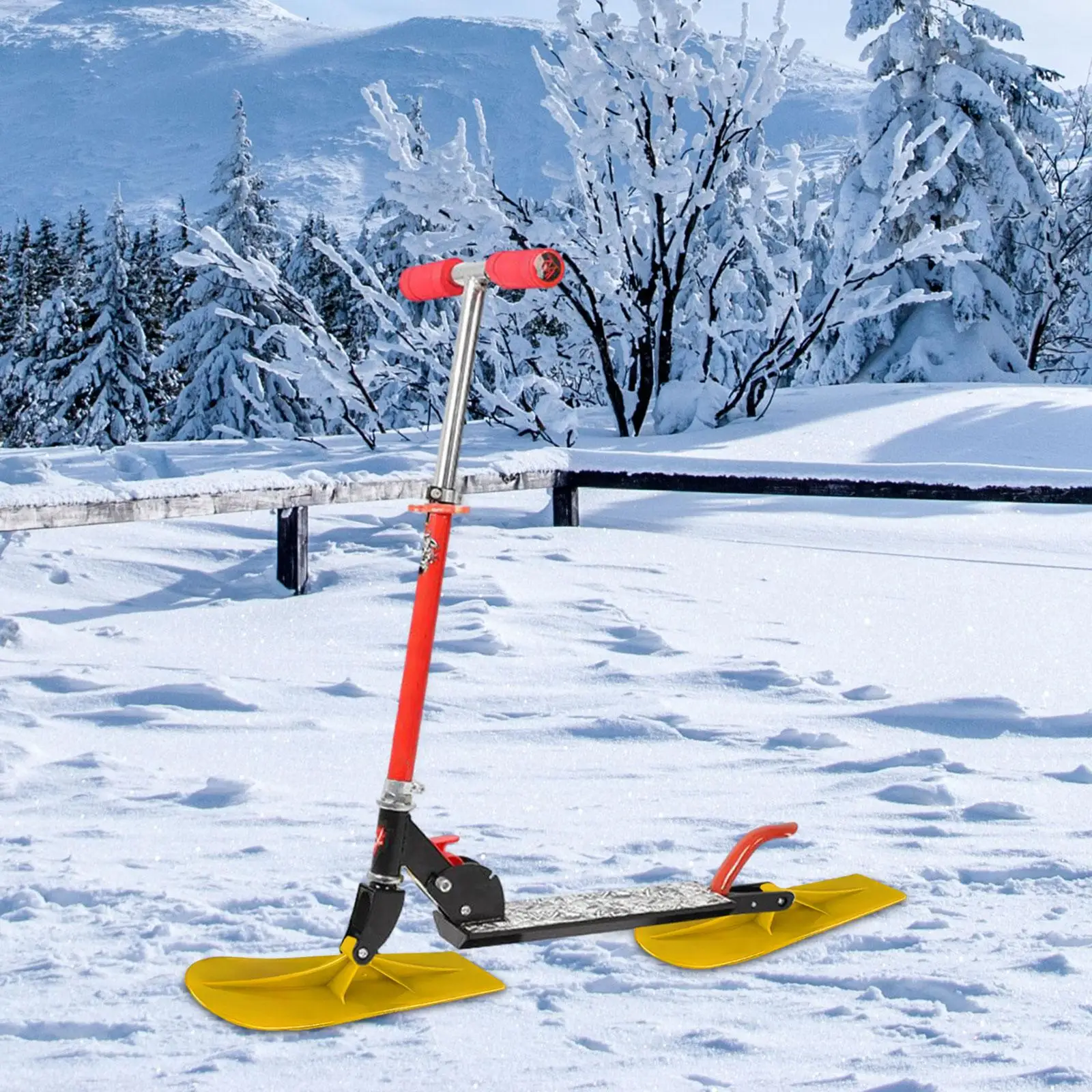 2шт Снежный скутер Лыжные сани Лыжная доска для катания на сноуборде зимой на открытом воздухе