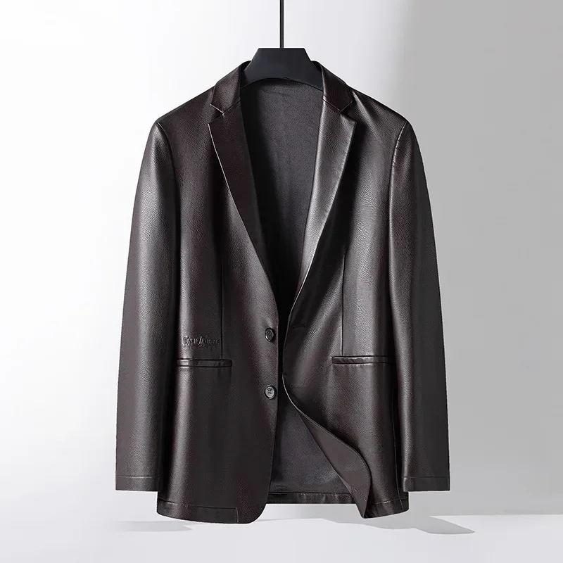 Весной и осенью 2023 года Новая мужская верхняя одежда Корейского производства, модный и красивый кожаный костюм