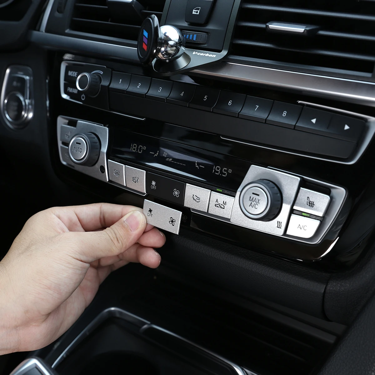 Наклейка На Накладку Центрального Управления Автомобилем Air Conditioning Shortcut С Цифровой Кнопкой Для BMW 3 Серии F30 F31 F34 2013-2019 Аксессуар