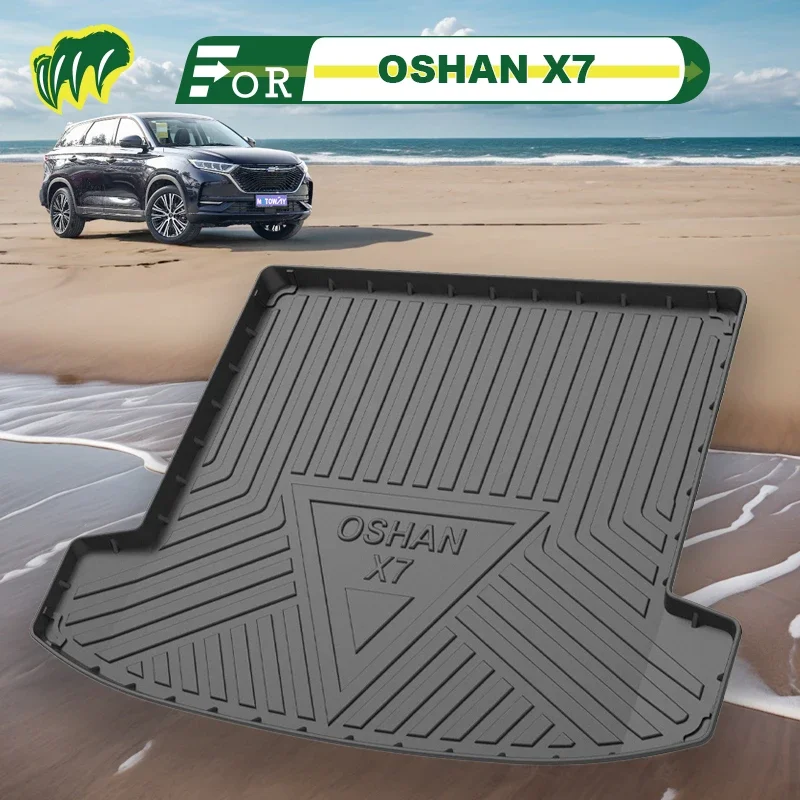 Для ChangAn OSHAN X7 PLUS 21 2022 2020-2023 Специально Подобранный Коврик Для Багажника Автомобиля Всесезонный Грузовой Коврик 3D-Формы С Лазерным Измерением Накладок Для Багажника