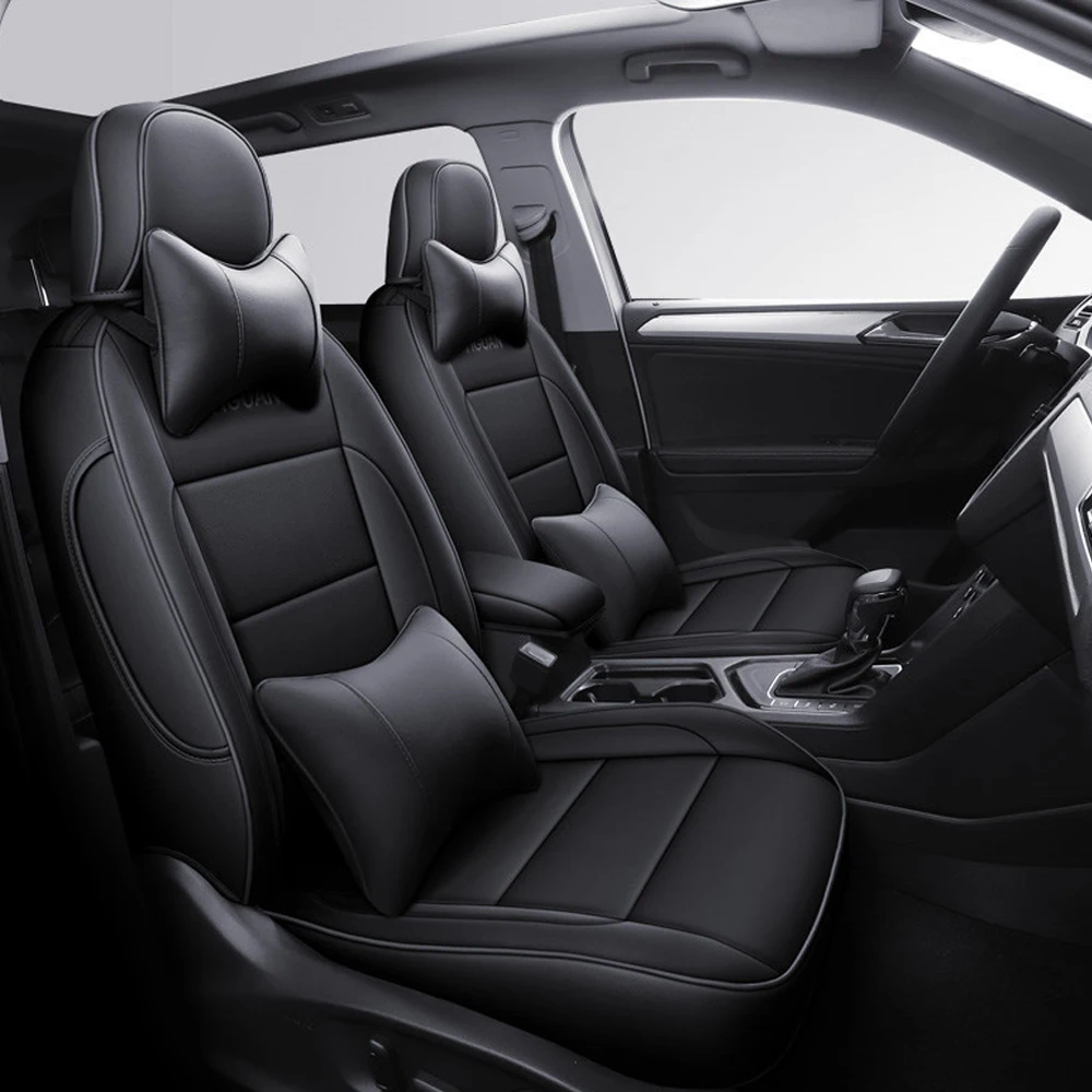 Изготовленные На Заказ Чехлы Для Автокресел Volkswagen Tiguan VW 2013-2018 Аксессуары Для Украшения Внутреннего Автомобильного Устройства Переднего/Заднего Ряда