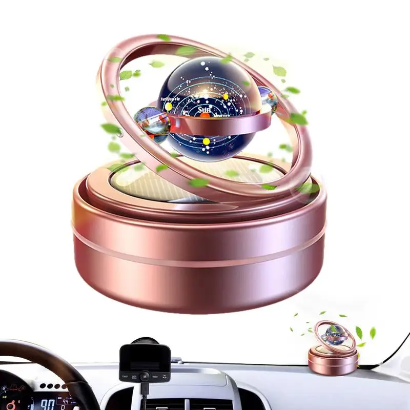 Автомобильный освежитель воздуха Planet Solar, Автомобильные духи, Автомобильная Ароматерапия, Подвеска с двойным кольцом из алюминиевого сплава, Вращающийся орнамент