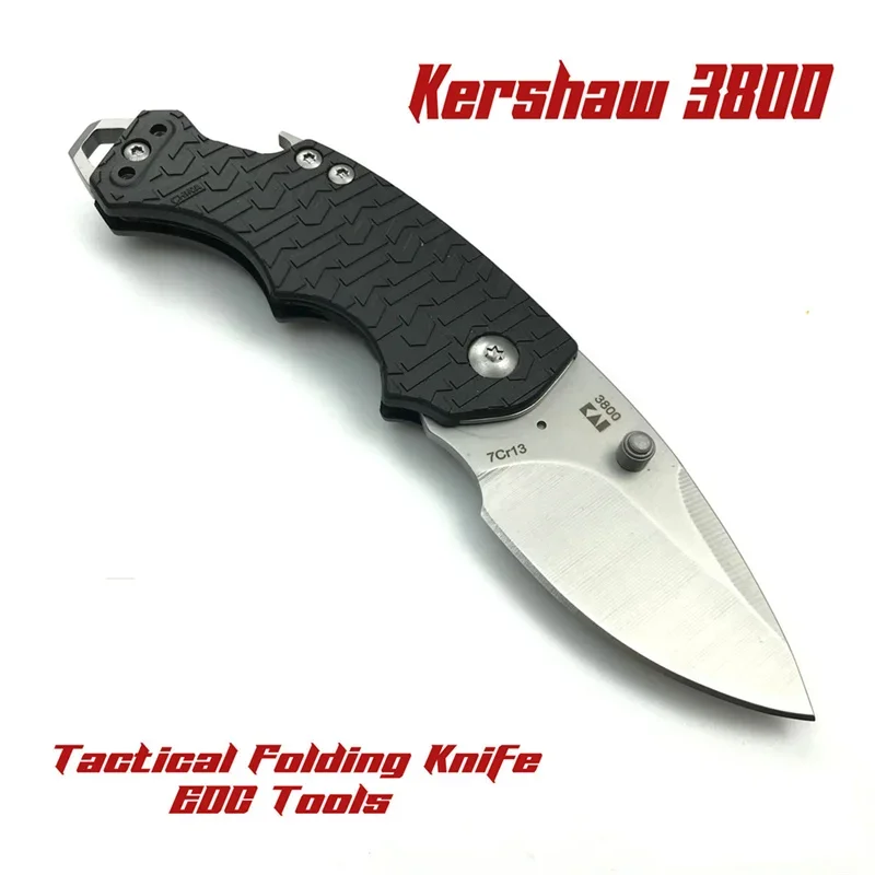 Складной карманный нож Kershaw 3800 Black Shuffle с простой рукояткой FRN, компактные многофункциональные ножи для выживания на каждый день