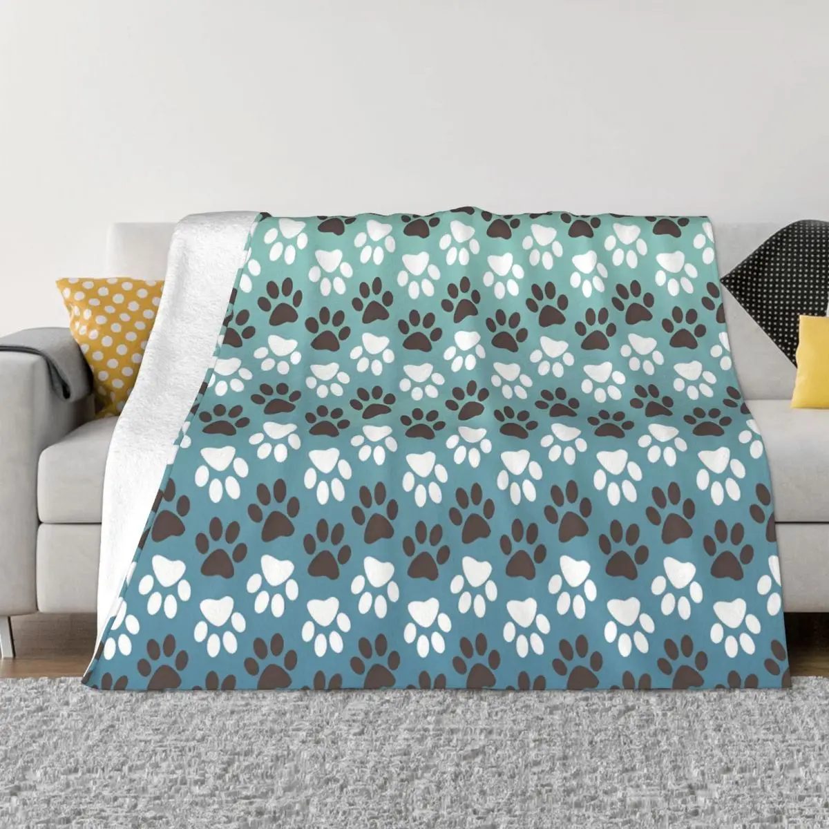 Фланелевое одеяло С весенне-осенним рисунком лапы, теплые накидки для зимнего постельного белья