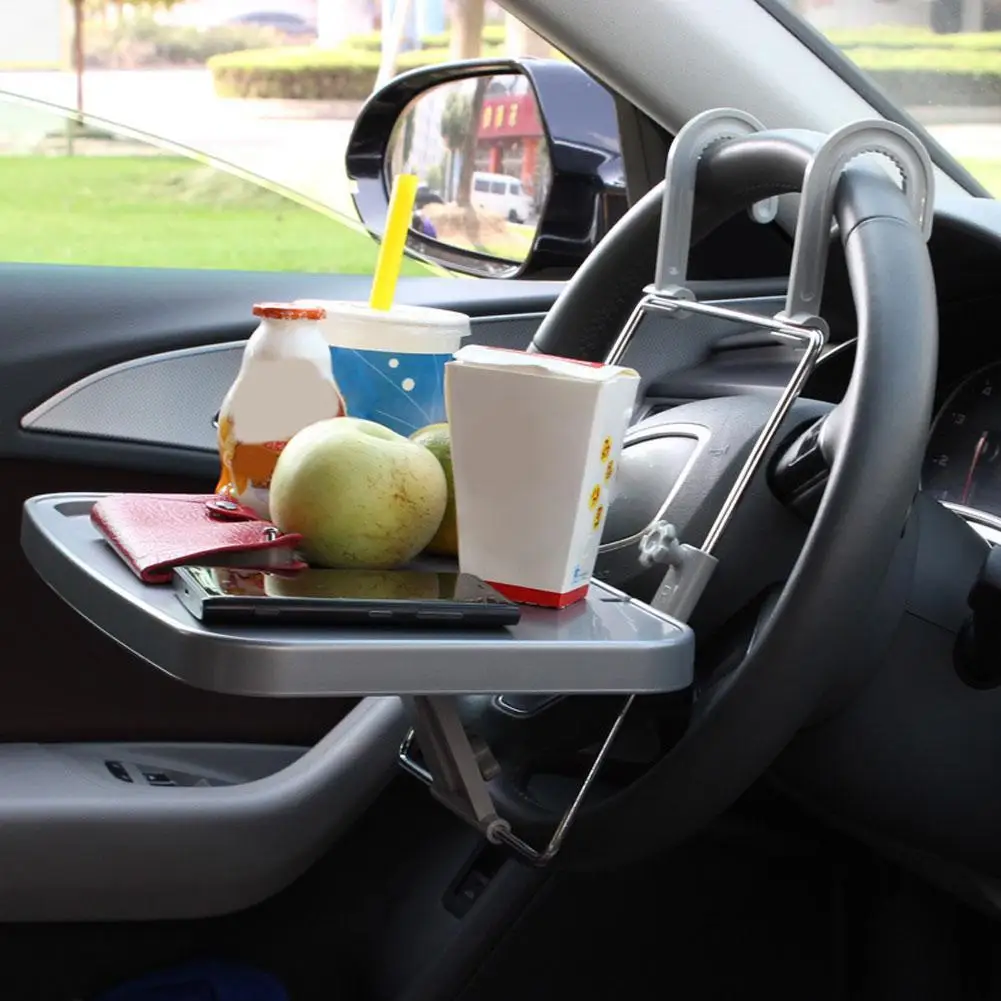 Автомобильный Обеденный стол, откидной поднос для еды, Подстаканник, столик для напитков на рулевом колесе автомобиля, Поднос для еды для детей