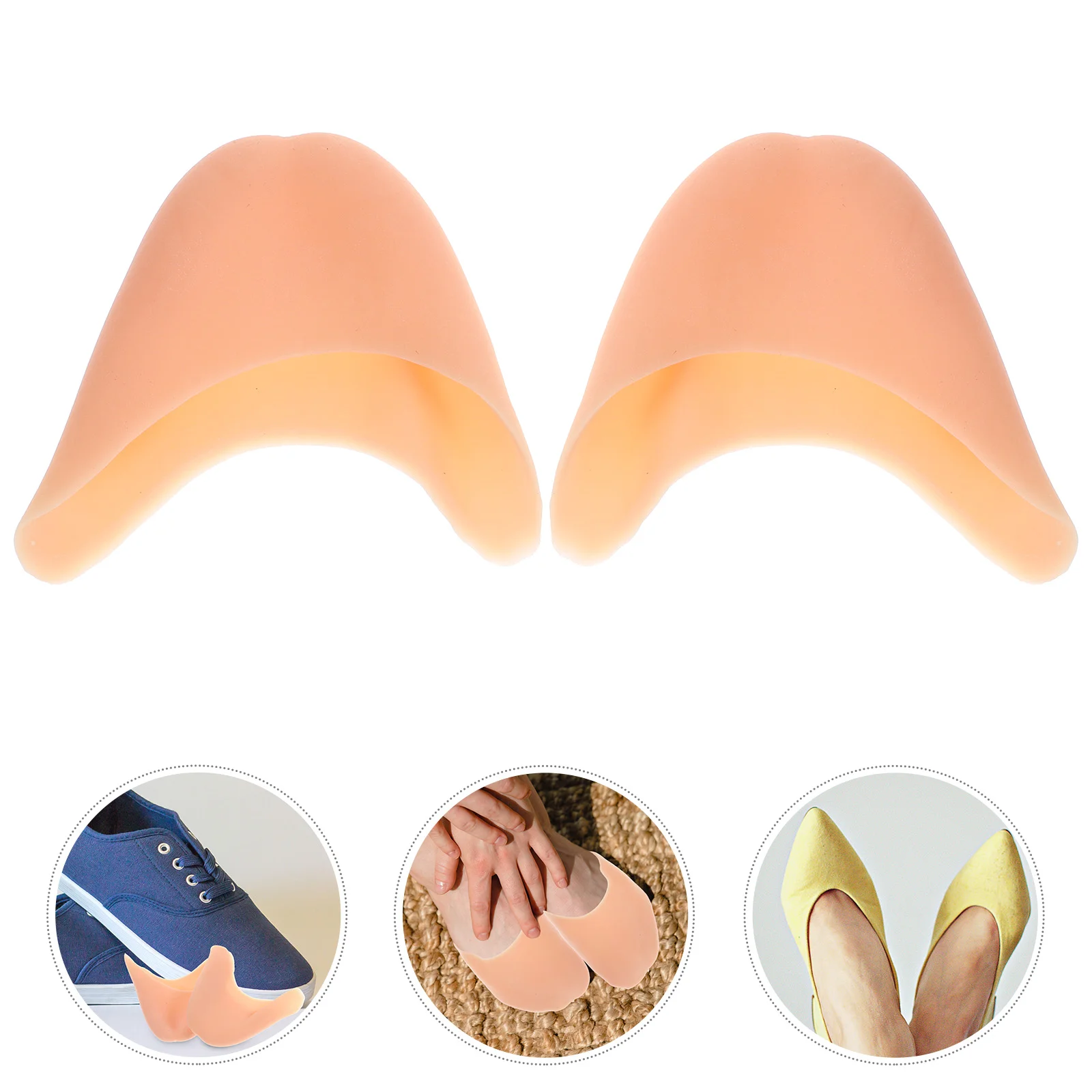 Пара силиконовых балетных туфель с носком / подушечки для пальцев / (телесного цвета)