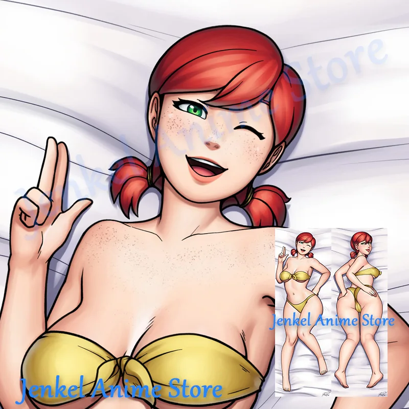 Аниме-наволочка Dakimakura Flare Red Head Girl в натуральную величину с двусторонним принтом для тела, Наволочка для подушки