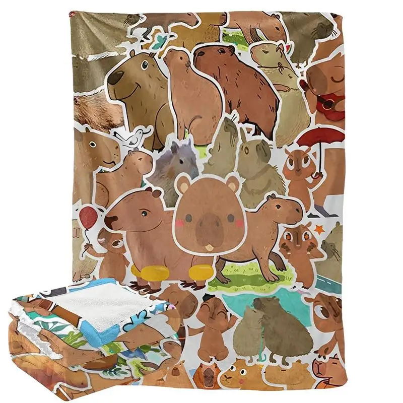 Подарочное одеяло Capybara, покрывало с животными, покрывало Capybara, легкое и шелковистое одеяло Capybara для путешествий, кемпинга на открытом воздухе