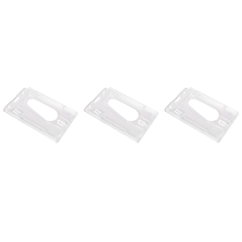 3-кратный вертикальный жесткий пластиковый держатель для бейджа, двойная карточка ID, мультипрозрачный 10x6 см