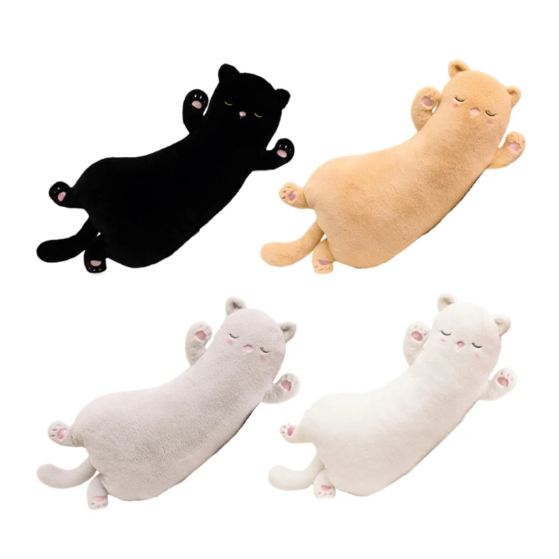Милая плюшевая подушка с кошкой, длинная мягкая игрушка-животное для детей F1FB