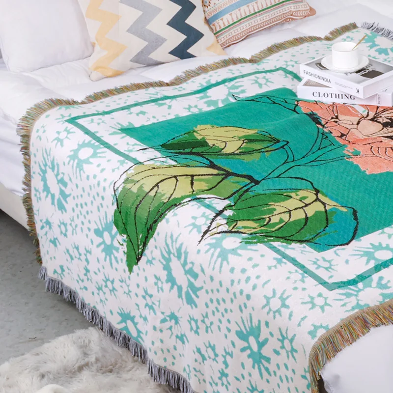 Скандинавское походное одеяло, коврик для пикника, покрывало из ниток, покрывало для дивана, домашний декор для комнаты, покрывало для кровати в отеле, Жаккардовый гобелен в стиле бохо