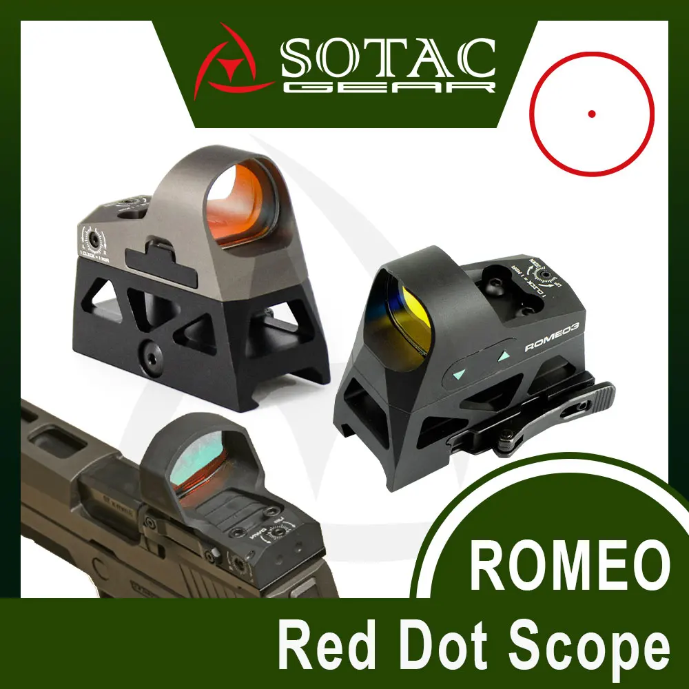 Охотничий прицел SOTAC Romeo-03 с Красной точкой, Тактический Страйкбольный Прицел, Рефлекторный Оптический, Крепление высотой 1,14 дюйма, R3
