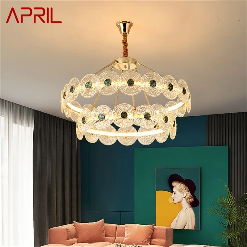 Апрельская постмодернистская люстра, светодиодные светильники, подвесное освещение, домашняя светодиодная подсветка для украшения гостиной