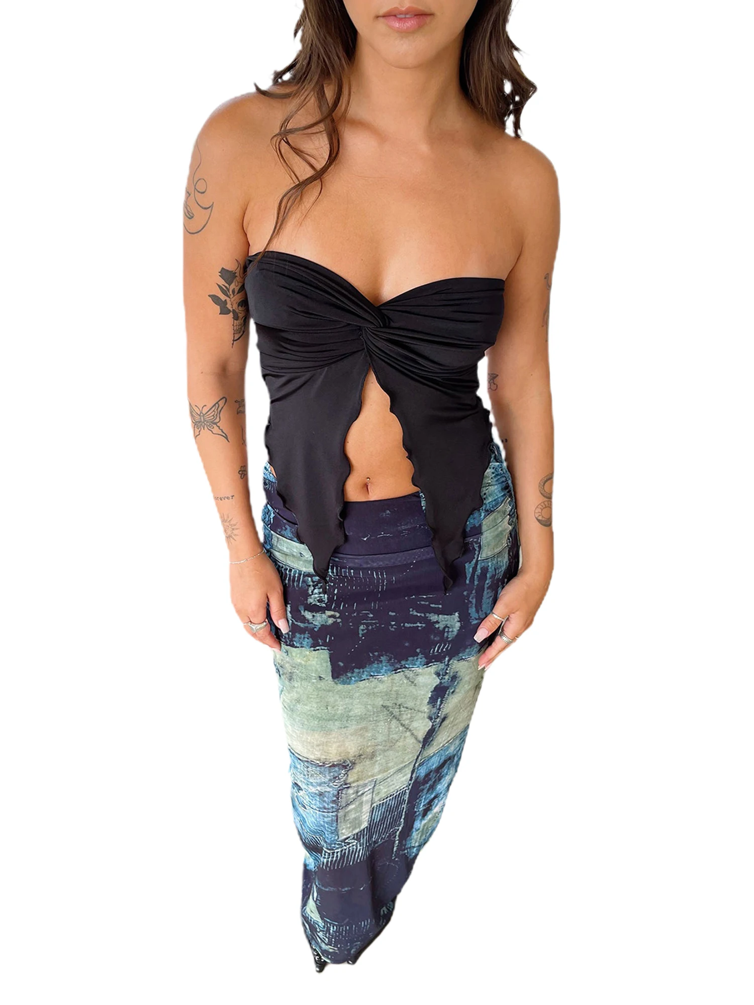 Женское винтажное бюстье-корсет на шнуровке, укороченный топ - сексуальная блузка на бретельках без спинки для летней моды - Эстетичный