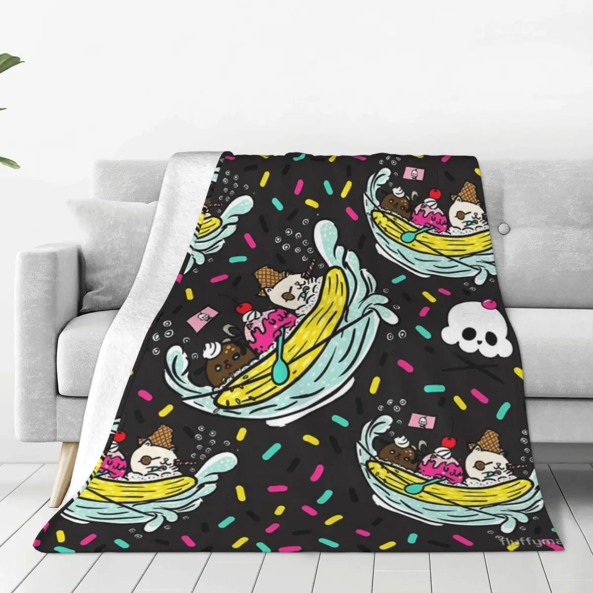 Одеяло Banana Pirates, покрывало на кровать, Толстое эстетичное одеяло