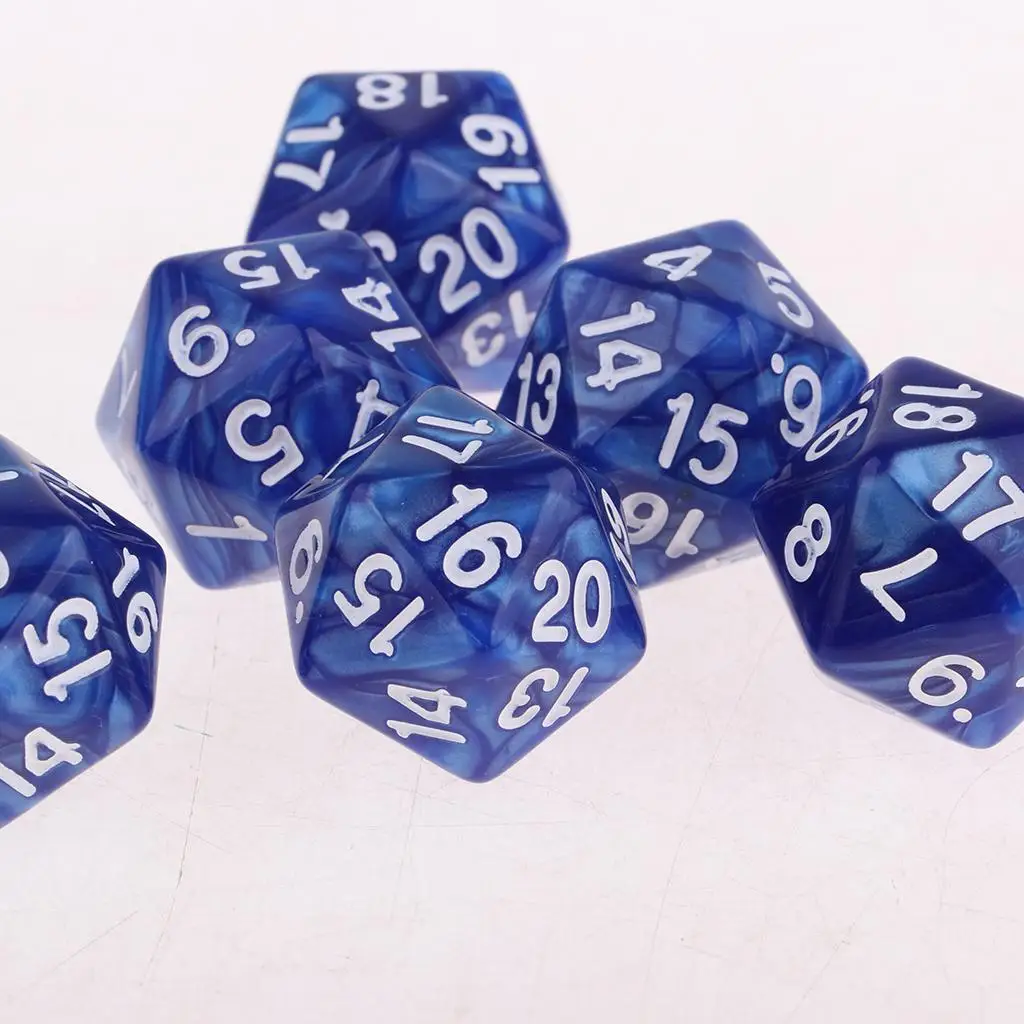 2/3/5 10 комплектов двадцатигранных кубиков D20 для игры в D D RPG Party Dices синего цвета