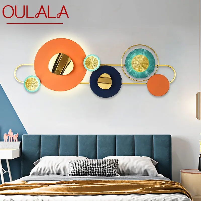 Современные настенные светильники OULALA, светильник, креативный скандинавский фон, бра, светодиодный 3-х цветной светильник для дома, гостиной, спальни