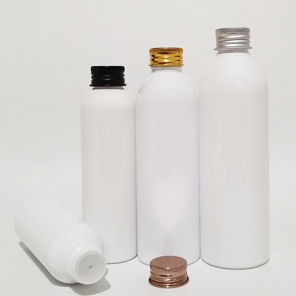 1шт 100 мл 150 мл 200 мл 250 мл Пустая белая пластиковая бутылка с алюминиевой крышкой для шампуня Упаковка для мытья Жидкого мыла Бутылка для лосьона