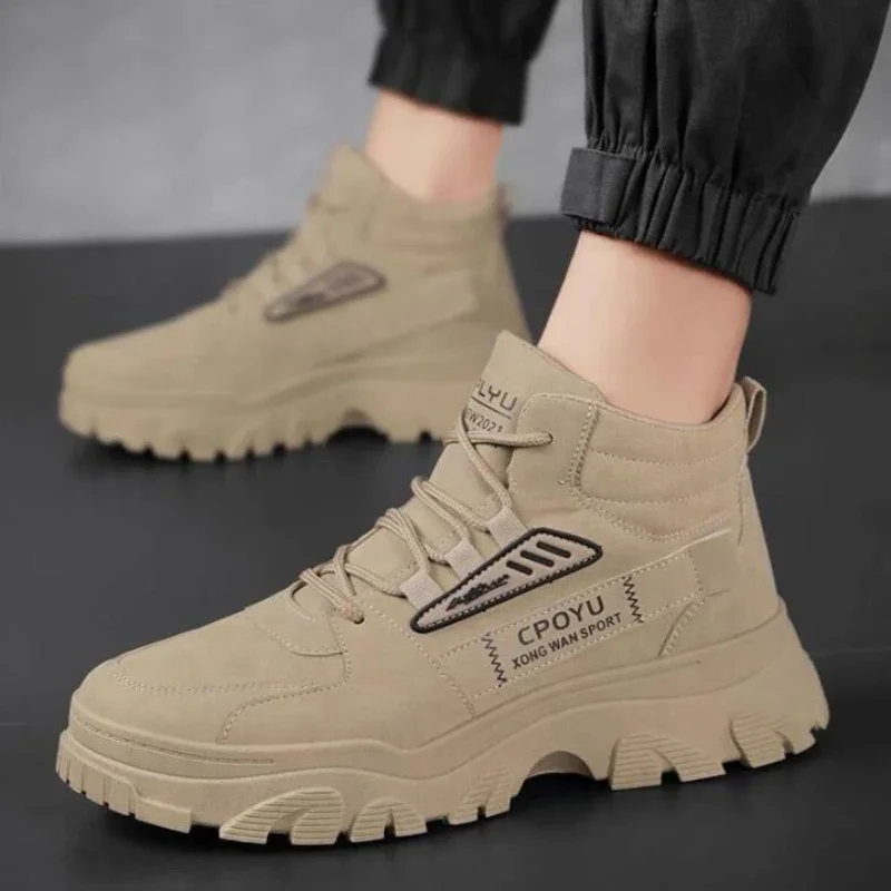 Мужские альпинистские ботинки 2024 года, новые зимние уличные противоскользящие водонепроницаемые Удобные рабочие полусапожки, мужская спортивная повседневная обувь