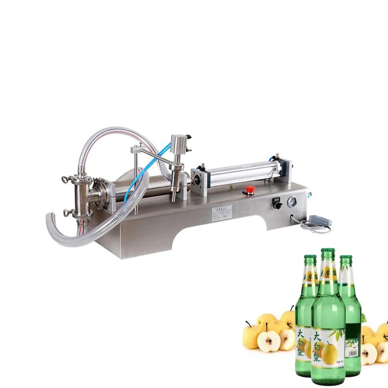 Горизонтальная машина для розлива жидкости с одной головкой Пневматическая машина для количественного определения количества вина и молочных соков
