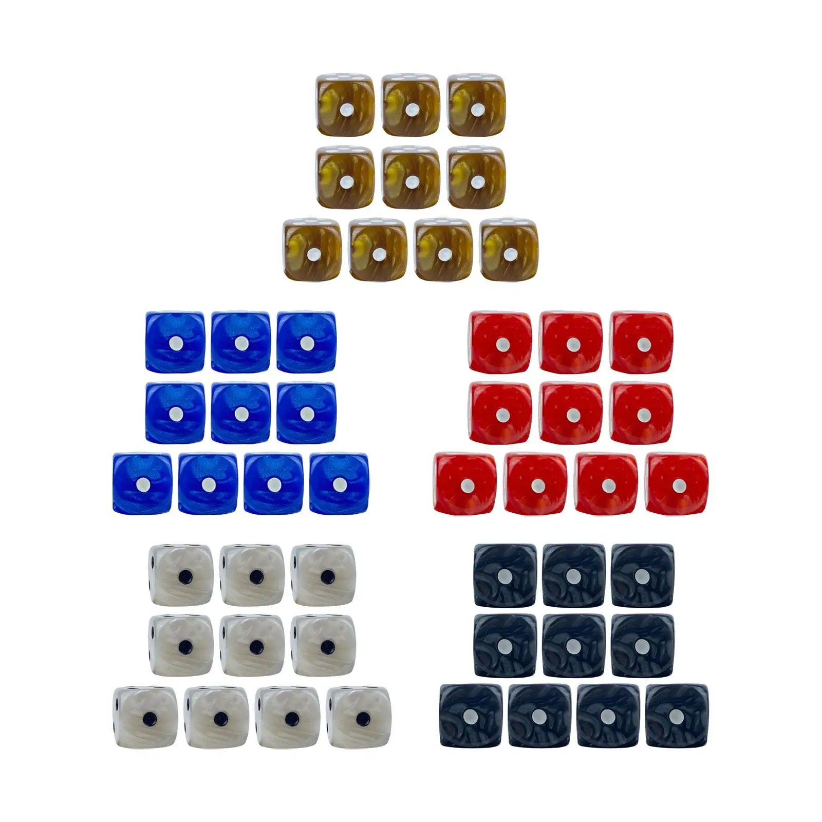 10 Штук 6-Сторонние Кубики Игральные Кубики Игровые Кубики Учебные Пособия По Математике И Счету Вечерние Игровые Кубики 16 мм Кубики для Карточных Игр KTV Bar