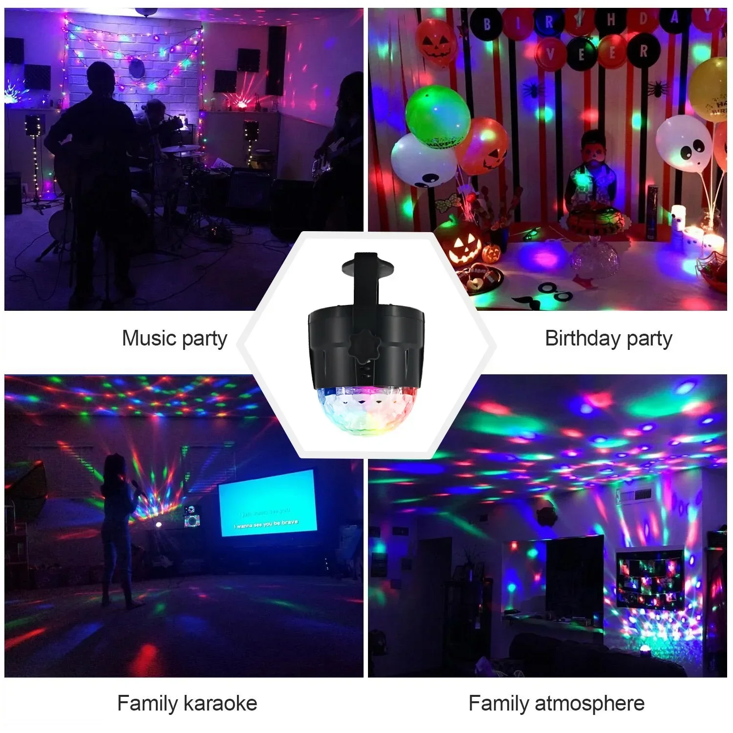 RGB Magic Ball Stage Light Светодиодная Лампа Для Лазерного Проектора С Активацией Звука Вращающаяся Дискотека Dj Party Strobe Mini Home KTV Декоративная Лампа