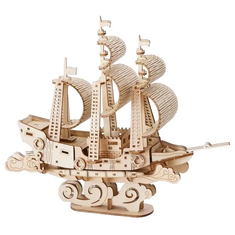 Деревянная лодка-головоломка, модель-головоломка для строительства корабля, Парусная лодка, набор моделей для изготовления деревянных поделок, подарок на день рождения для девочек и мальчиков
