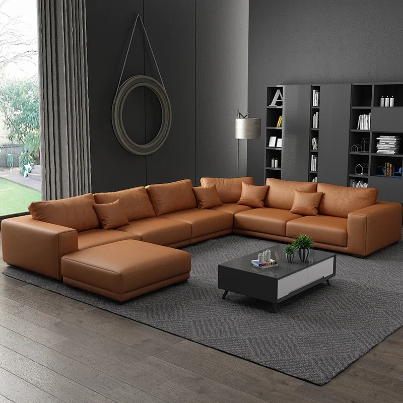 Ткань Nordic technology тканевый диван размером с гостиную, съемный современный простой U-образный диван в сборе, комбинация