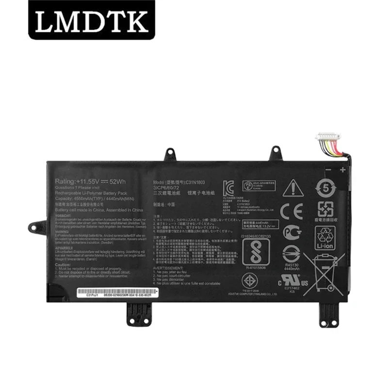 LMDTK Новый Аккумулятор для ноутбука C31N1803 11,55V 52Wh Для ZenBook Pro 14 UX480 UX480FD UX450FD Серии Ноутбуков 3ICP6/60/72 C31P0J1